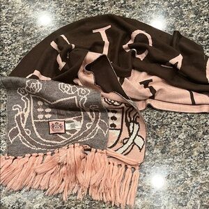 Juicy Couture Pink and Brown Scarf